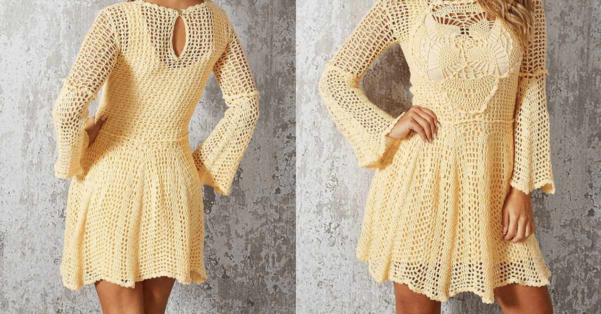 Vestido de crochê manga longa: Passo a passo
