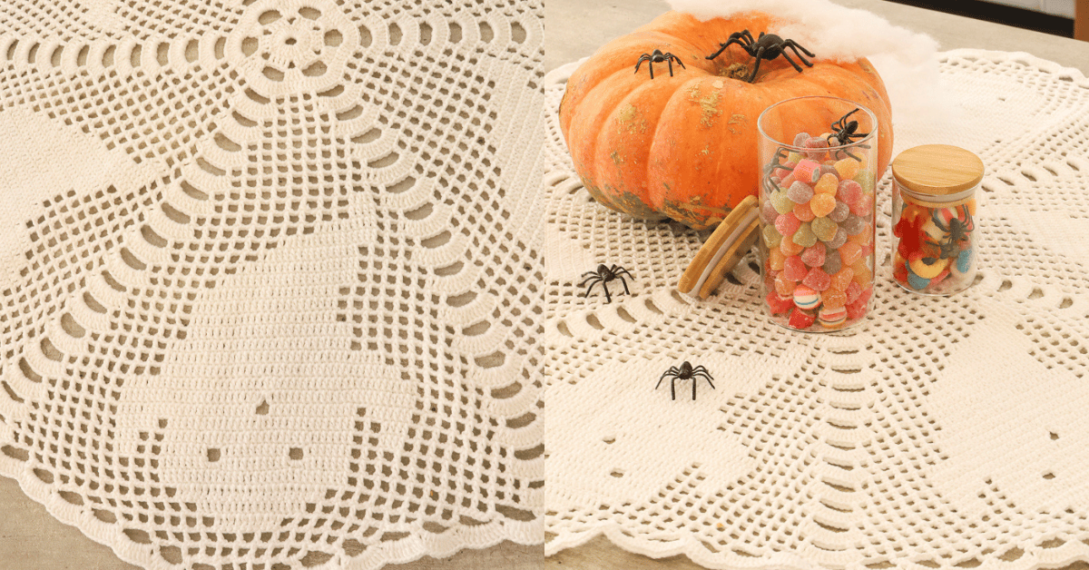 Centro de mesa de fantasma em crochê: Passo a passo Halloween