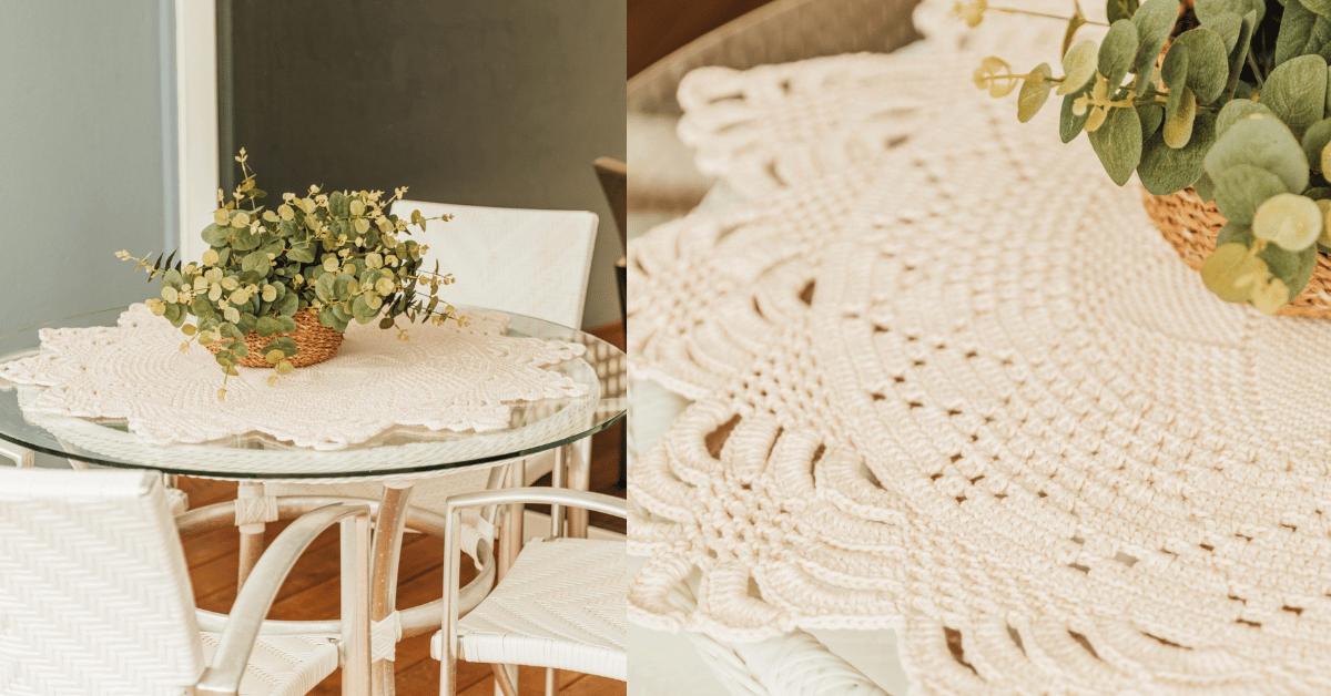 Faça de um jeito fácil e simples o centro de mesa cru de crochê