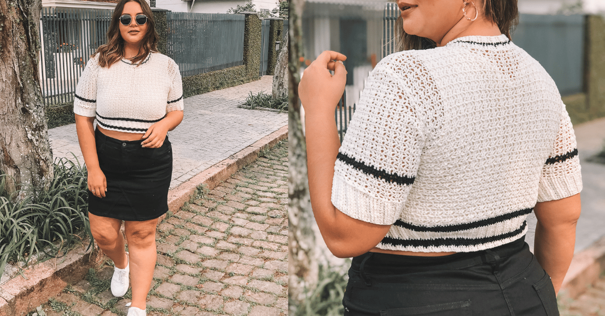 Cropped com manga de crochê: Passo a passo