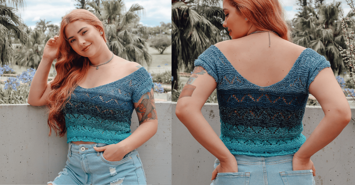 Sensação do verão blusinha de tricô caída: Passo a passo com gráficos