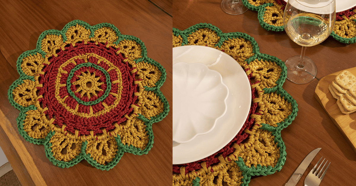 Arrase na decoração com esse Sousplat de Crochê super lindo: Receita e gráfico