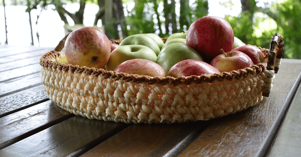 Faça de um jeito rápido e fácil uma fruteira de crochê: Passo a passo com gráficos