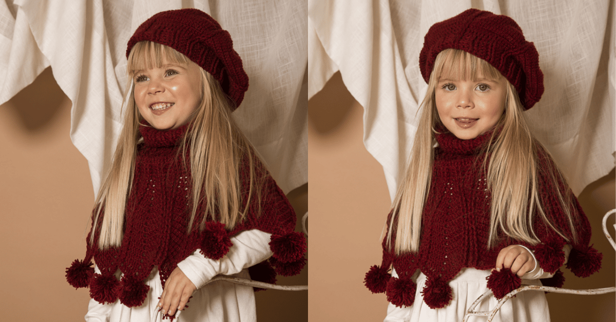 Fique linda no natal com o conjunto pelerine e boina de crochê: Passo a passo com gráficos