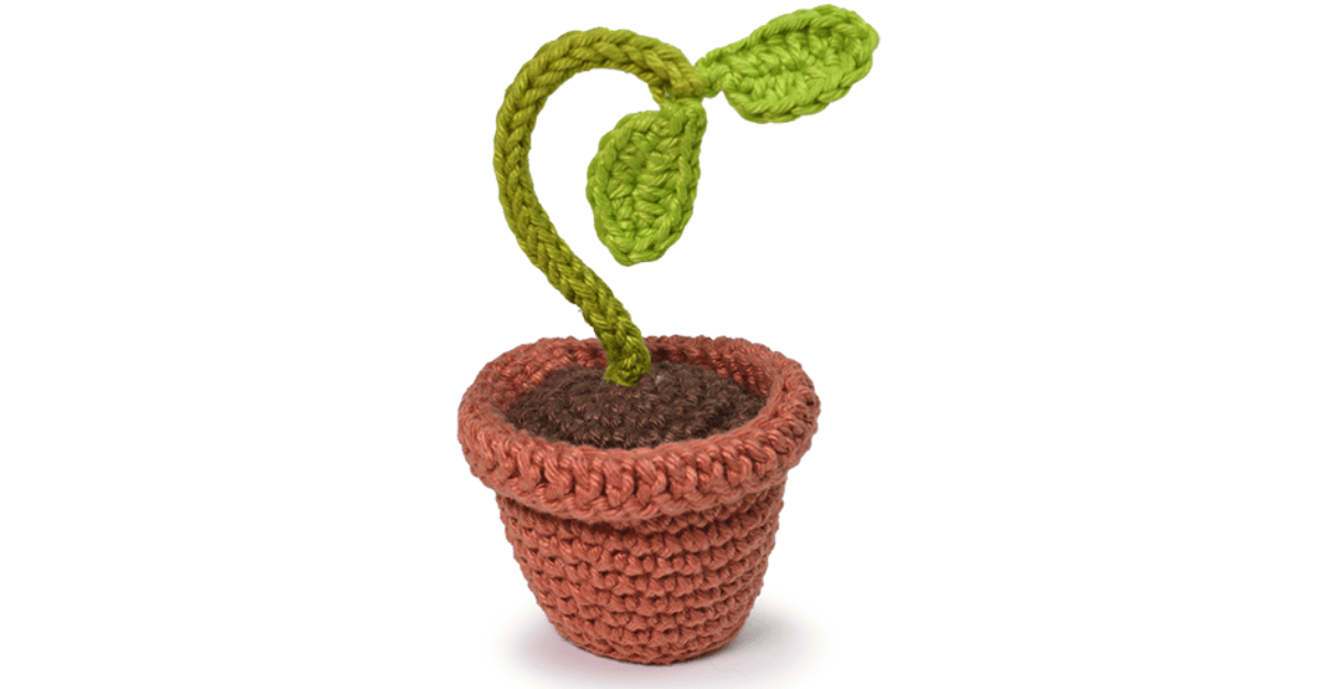 Faça o amigurumi de brotinho no vaso de crochê: Passo a passo