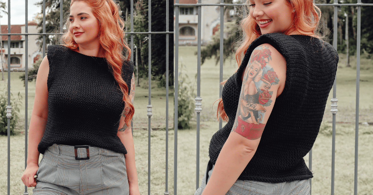 Arrase no verão com a blusinha sem manga de tricô: Passo a passo com gráficos