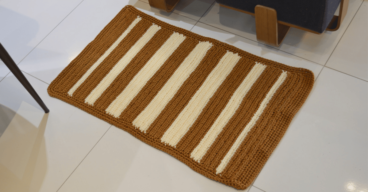 Tapete de crochê retangular fácil e rápido: Receita com gráficos