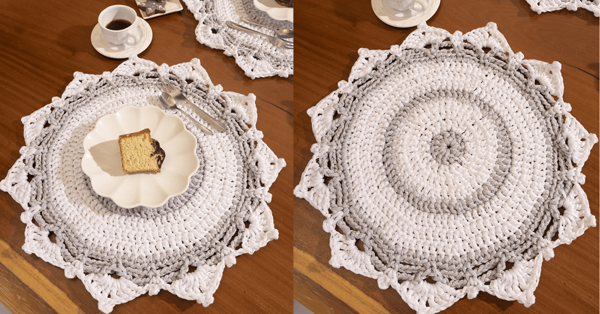 Comece Já Seu Sousplat de Crochê : Receitinha e Gráfico