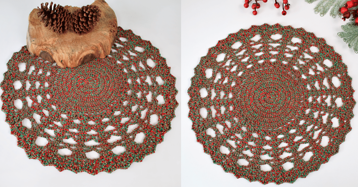 Centro de mesa em crochê fácil e simples para o natal: Receita com passo a passo