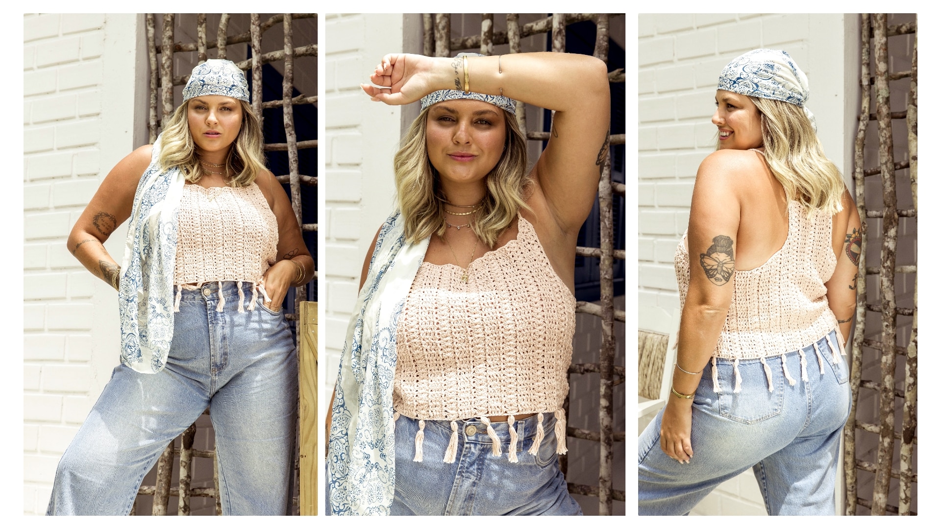 Blusa de crochê plus size chantilly: Receita e gráfico