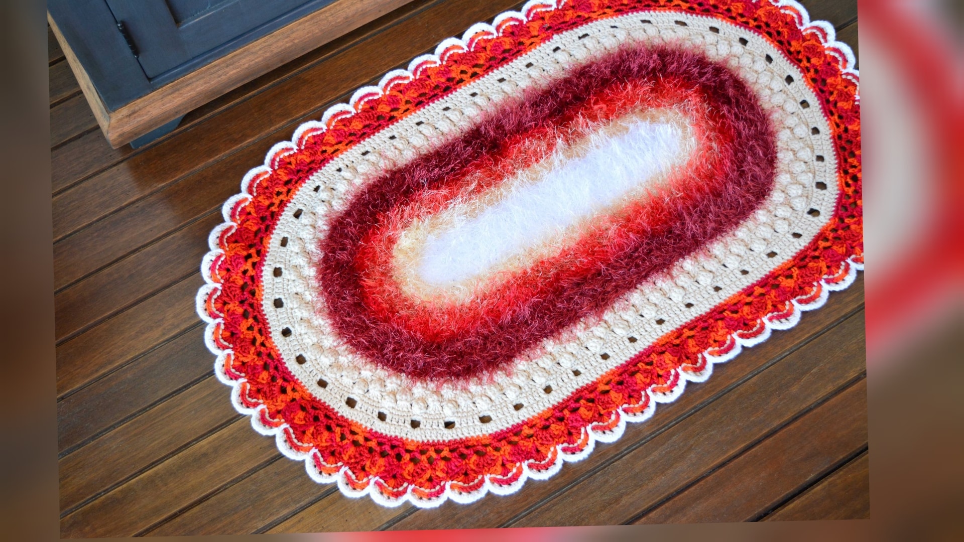 Tapete de Crochê Oval Felpudo: Receita e gráfico