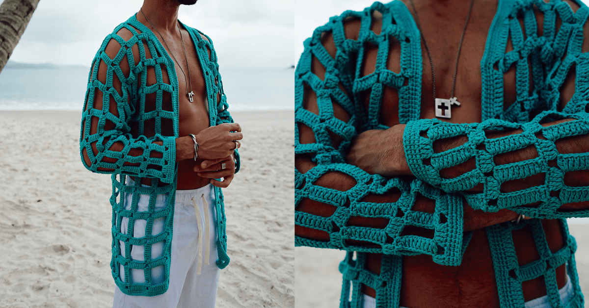 Cardigã de Crochê Masculino Super Fashion: Passo a passo da receita