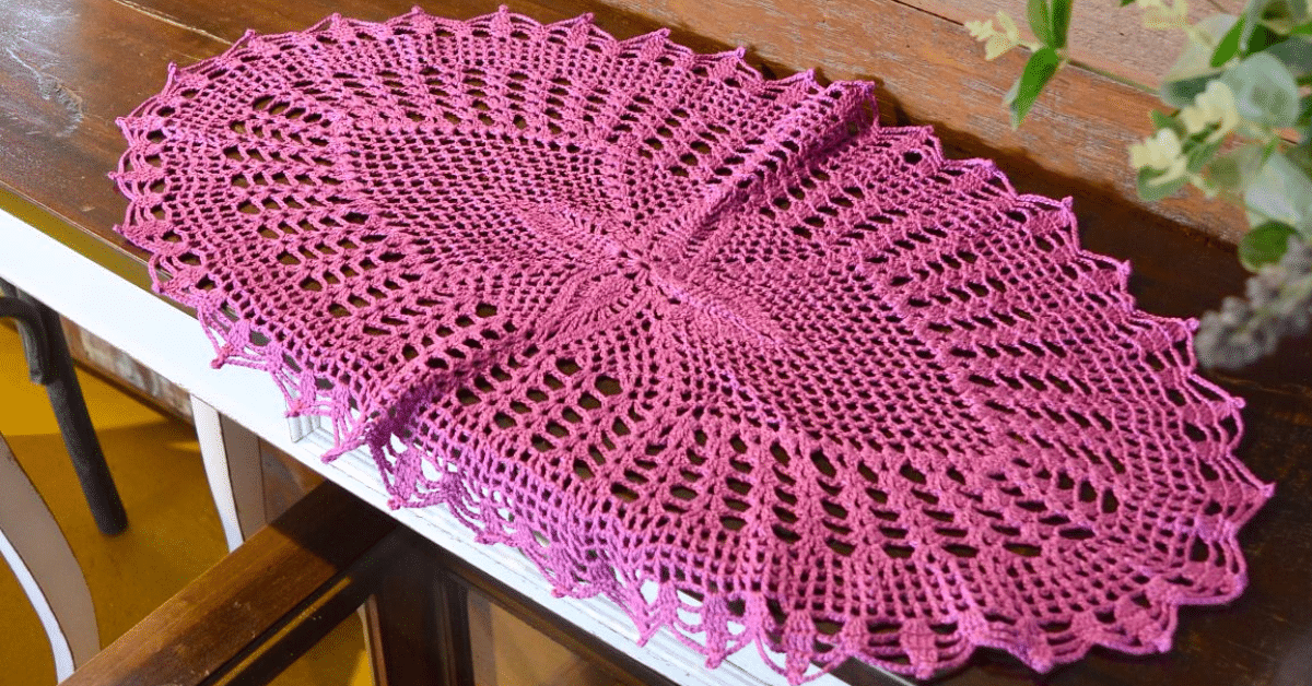 Faça o lindo centro de mesa canoa rosa em crochê: Passo a passo com gráficos