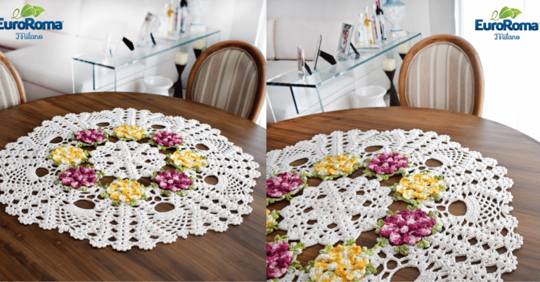 Decore a sua casa com o lindo centro de mesa picô em crochê: Passo a passo com gráficos