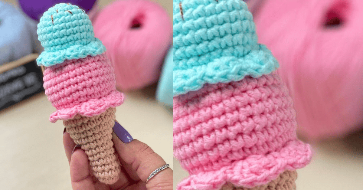 Faça o lindo amigurumi de sorvete em crochê: Passo a passo da receita