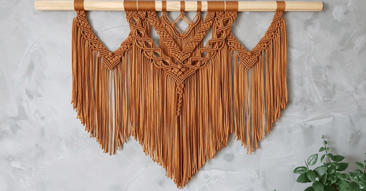 Faça o lindo painel na cor cobre em macramê: Passo a passo da receita