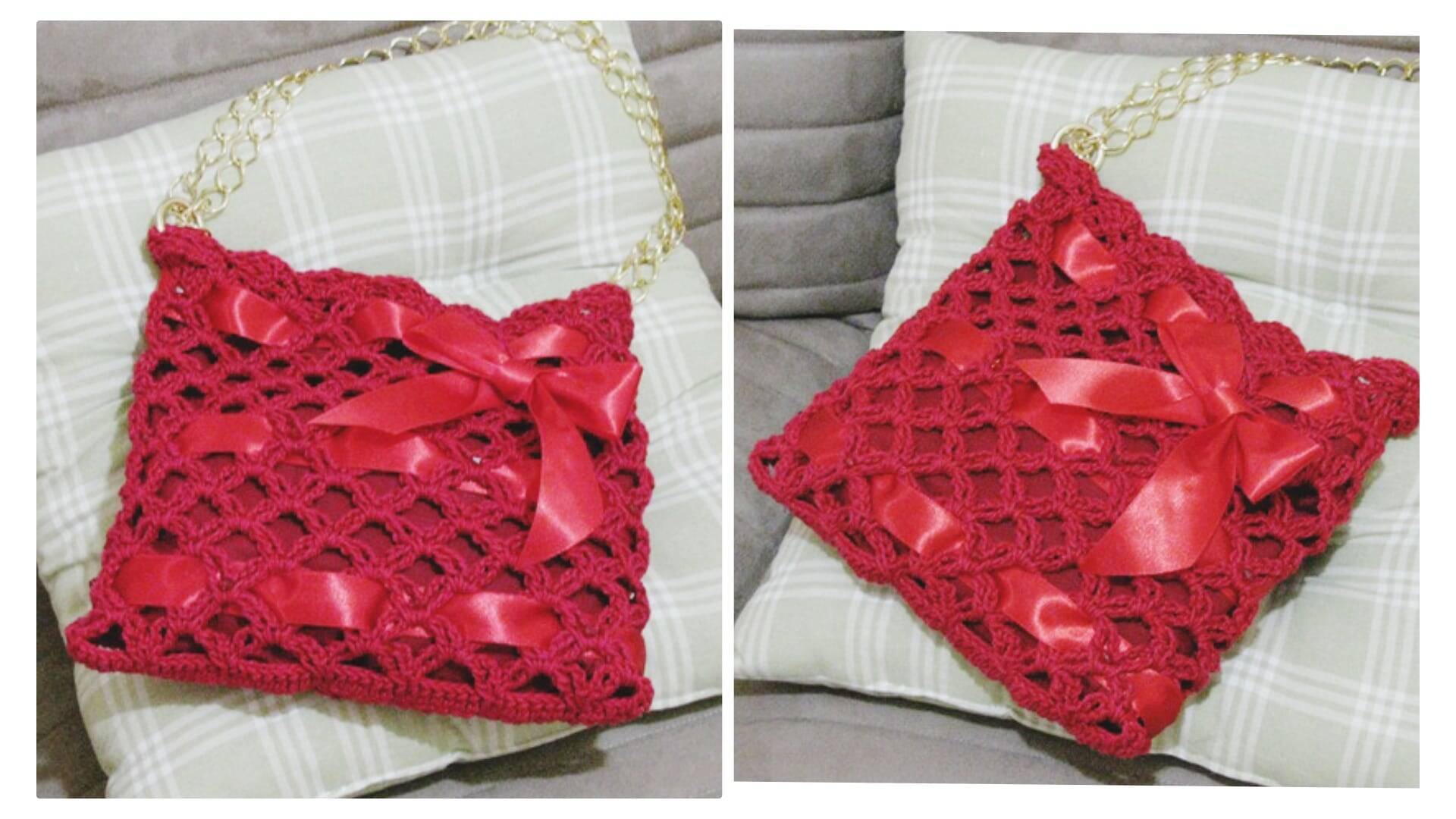 Faça a linda bolsinha de crochê: Com tutorial do  ponto