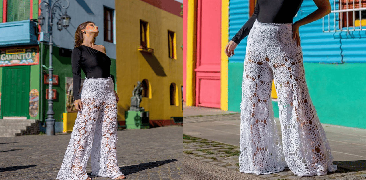 Incrível calça de crochê pantalona: passo a passo.
