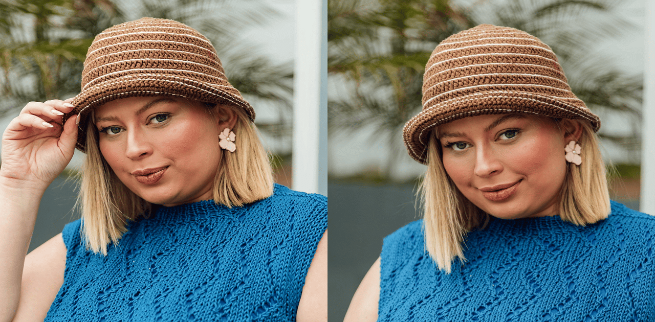 Bucket de crochê chocolate, perfeito para compor seu look !