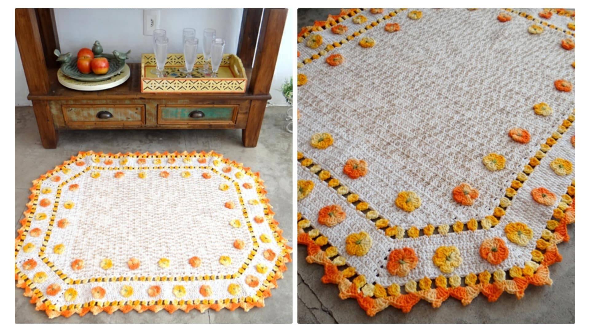 Tapete de Crochê Laranja: Receita e Gráfico