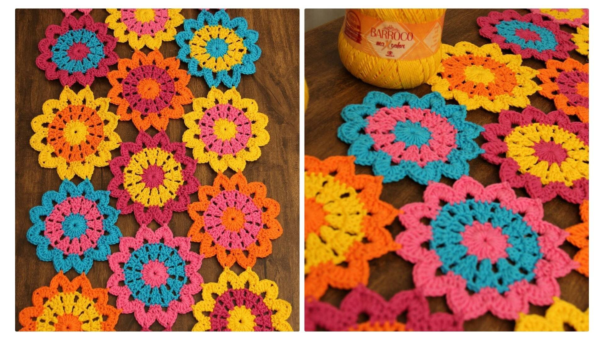 Trilho de Mesa Colorido: Receita e Tutorial Como Unir Motivos