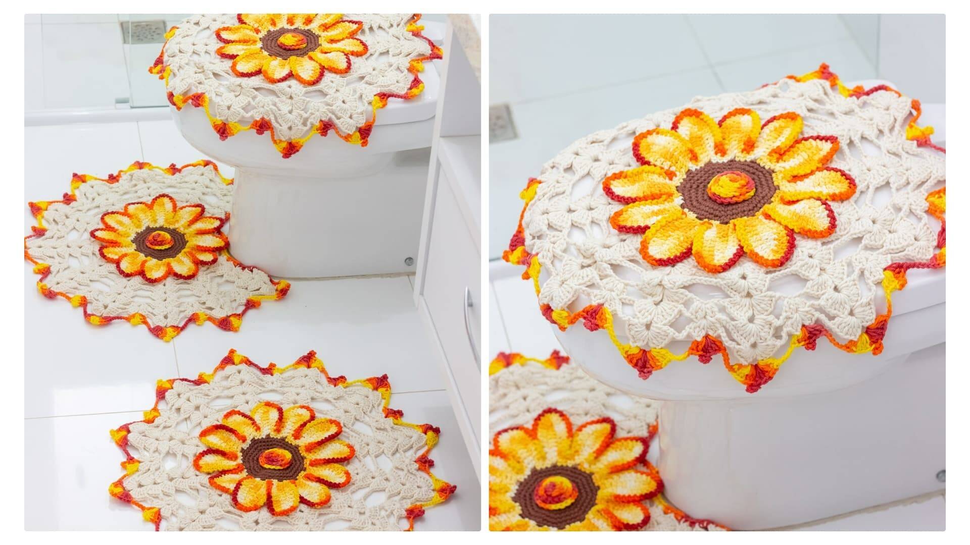 Jogo de Banheiro em Crochê Gerbera: Gráfico e Receita