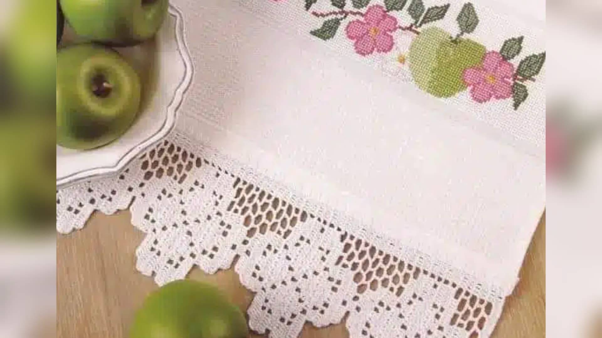40 Bicos de Crochê em Pano de Prato: Receita e Gráficos Lindos