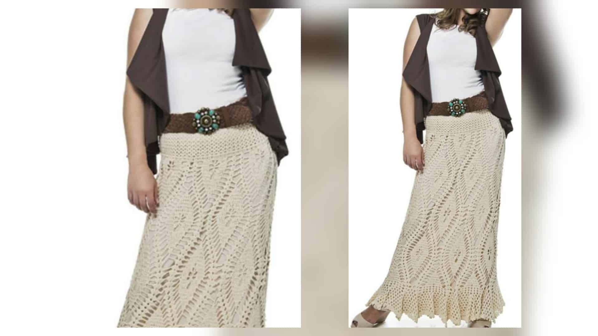 Belíssima Saia em Crochê Reta com Bicos: Receita e Gráfico