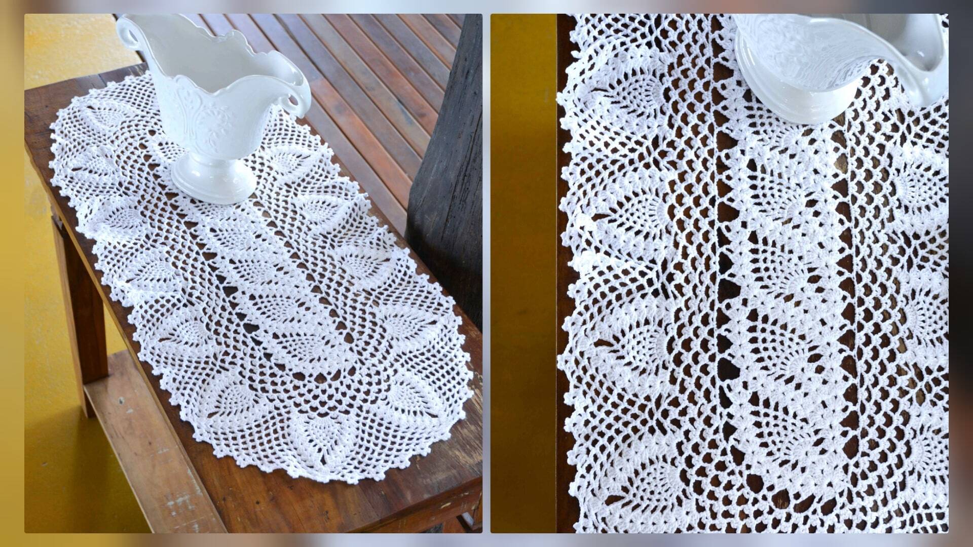 Faça Agora o Caminho de Mesa em Crochê Abacaxis