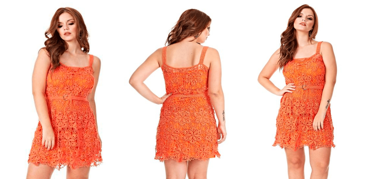 Aprenda aqui o vestido de crochê Laranjeira: Receita e gráfico
