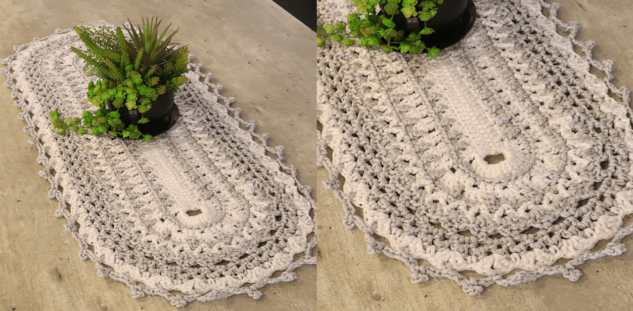 Trilho de mesa de crochê Glamour: Receita e gráfico