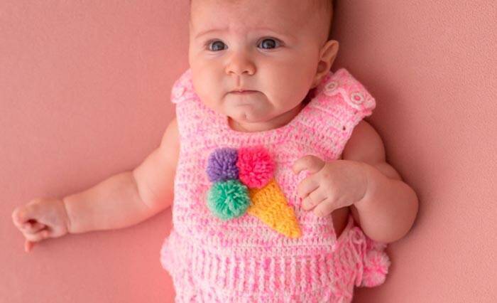 Body de Crochê para Bebê Sorvetinho: Passo a Passo