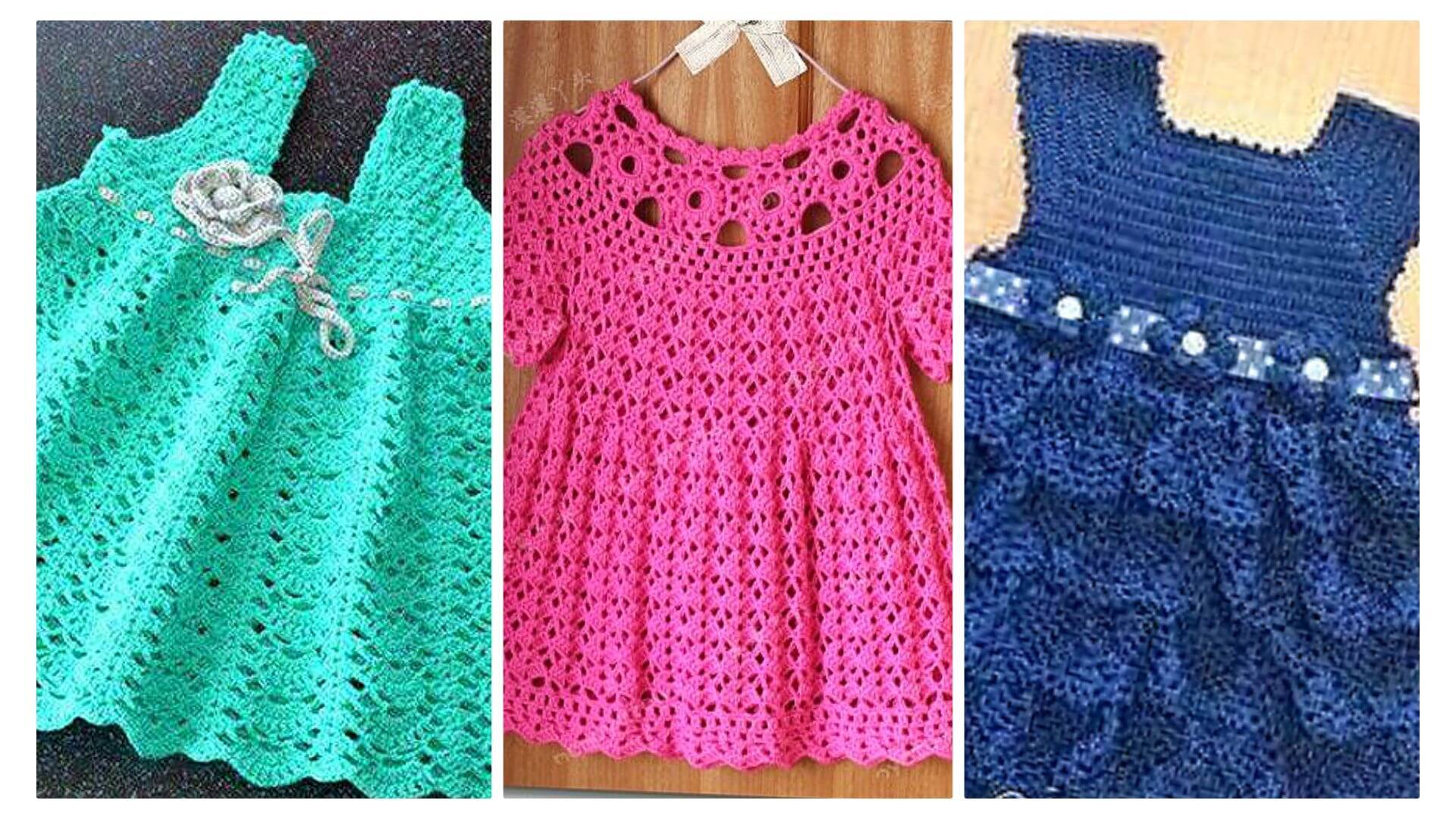 Vestidinhos de Crochê Infantil: 35 Modelinhos Lindos com Gráfico Pra Você Crochetar