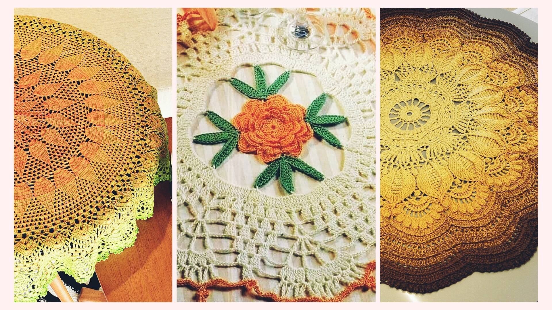 Toalhas de Mesa Redondas  de Crochê: 35 Ideias com Gráfico e Tutoriais Fáceis