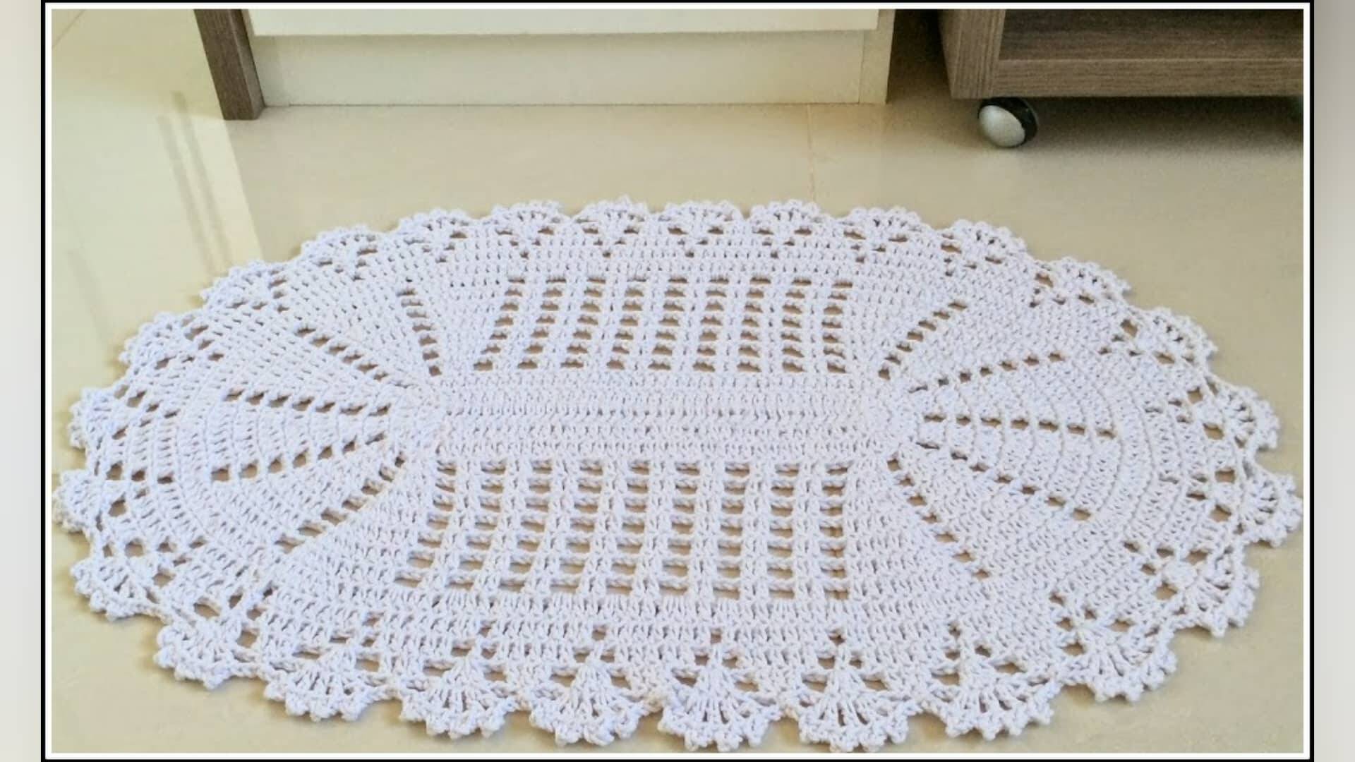 Tapete de Crochê Oval: Aprenda a fazer com gráfico passo a passo