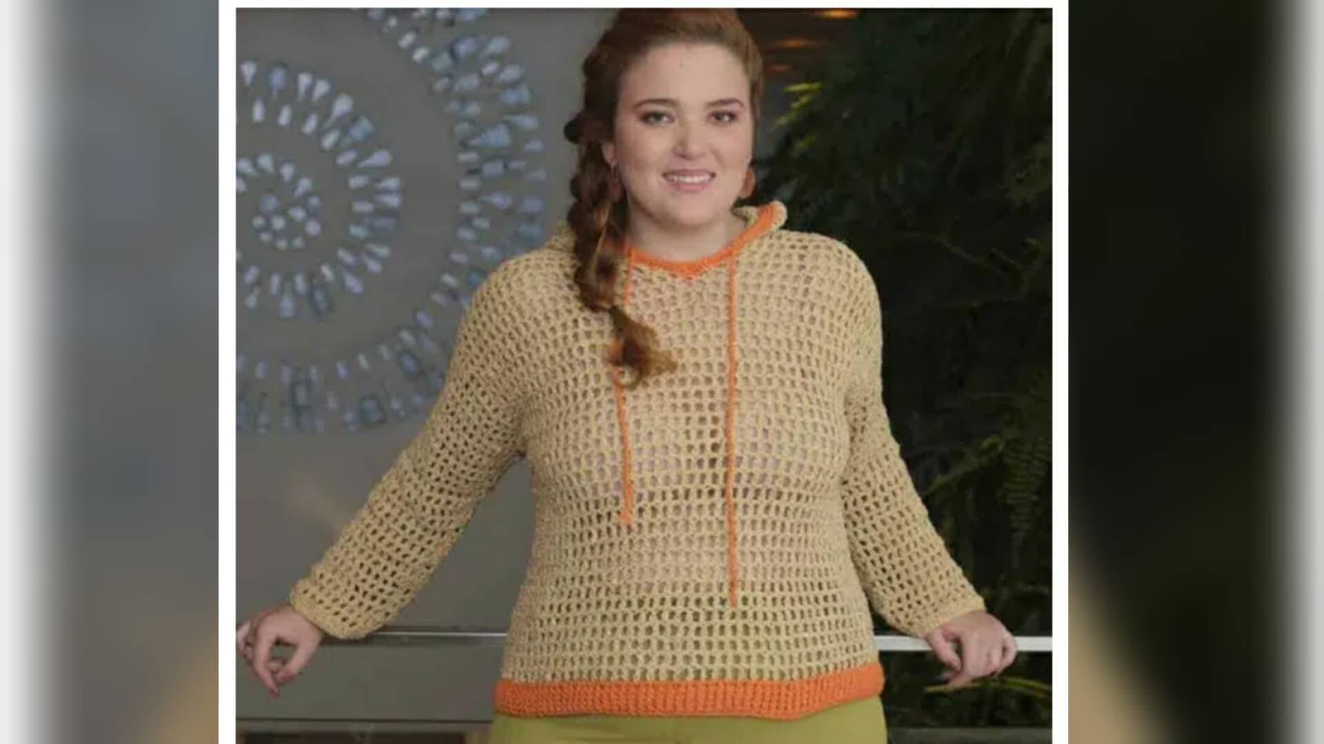 Blusa crochê com capuz: uma peça PERFEITA