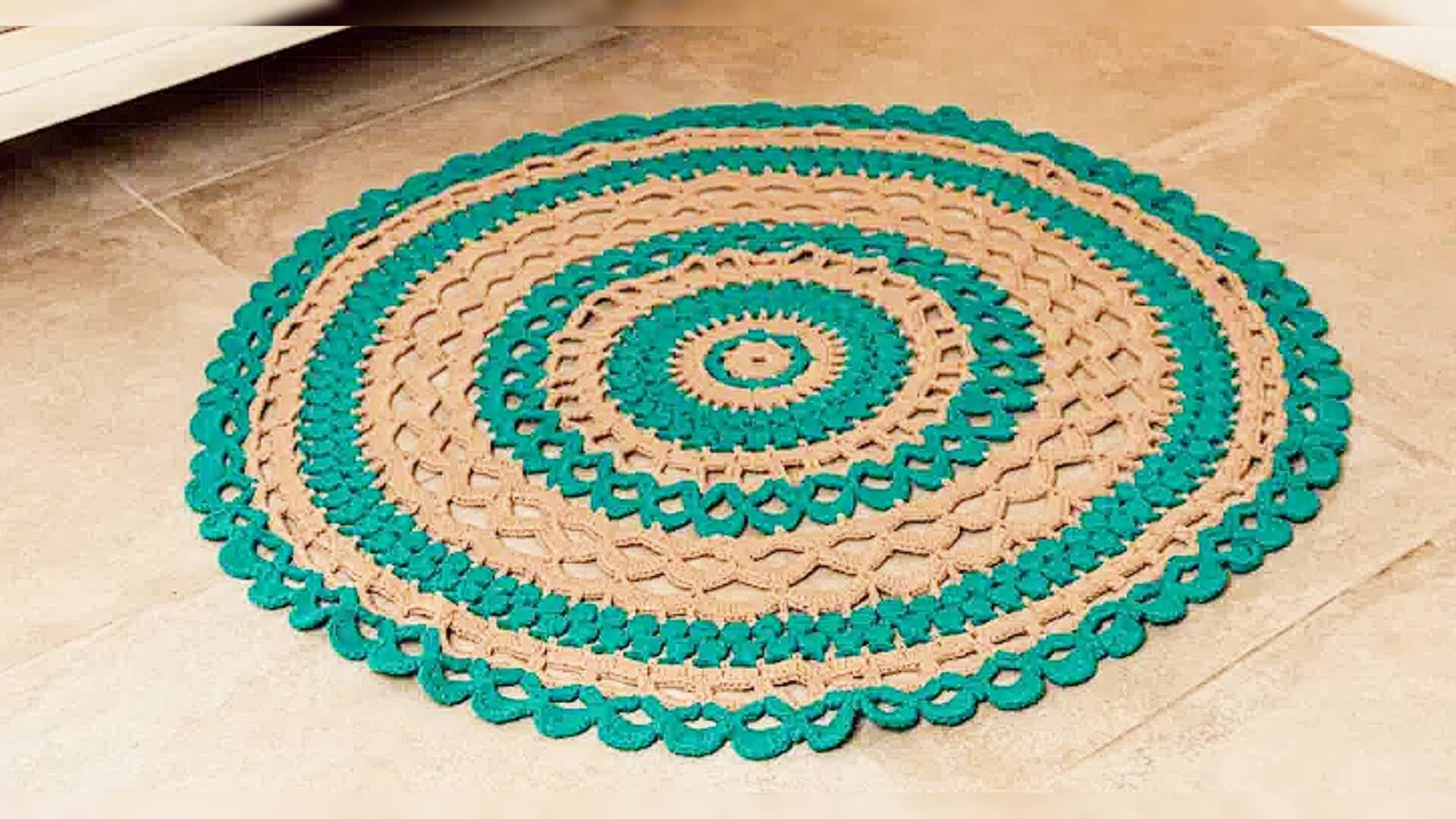 Lindo tapete redondo de crochê Apolo: Passo a passo com gráficos