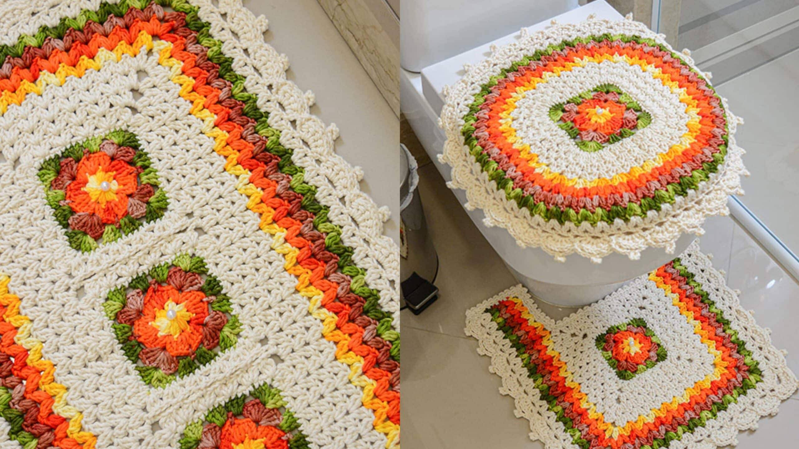 Jogo de banheiro de crochê Primavera: Receita e gráfico