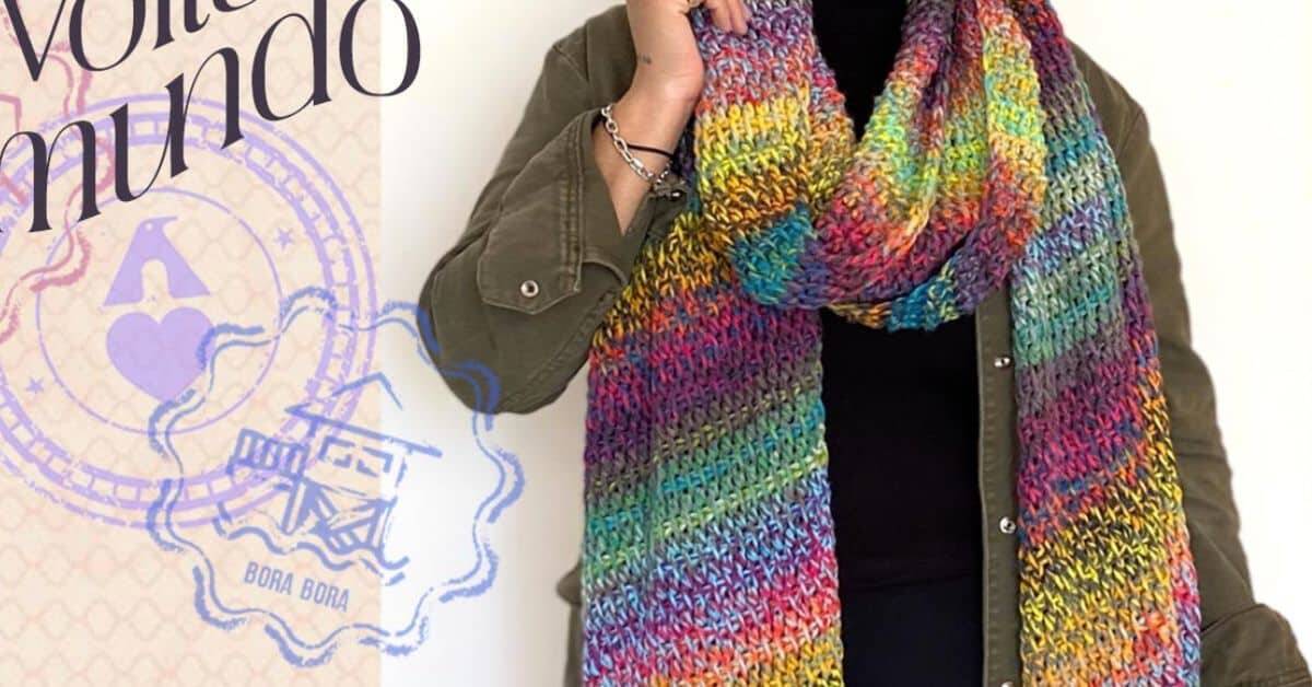 Maxi Cachecol em Crochê Tunisiano: Uma peça Inigualável pra seu Guarda-Roupa