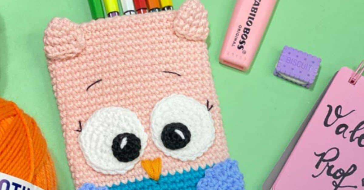 Estojo de Crochê Coruja com Fio Kotini – Uma fofura de artesanato