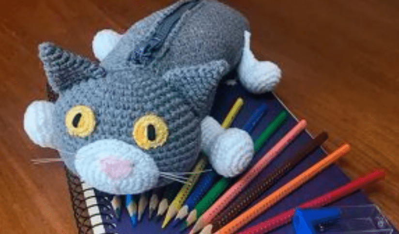 Estojo de Crochê: Gatinho super Fofo!