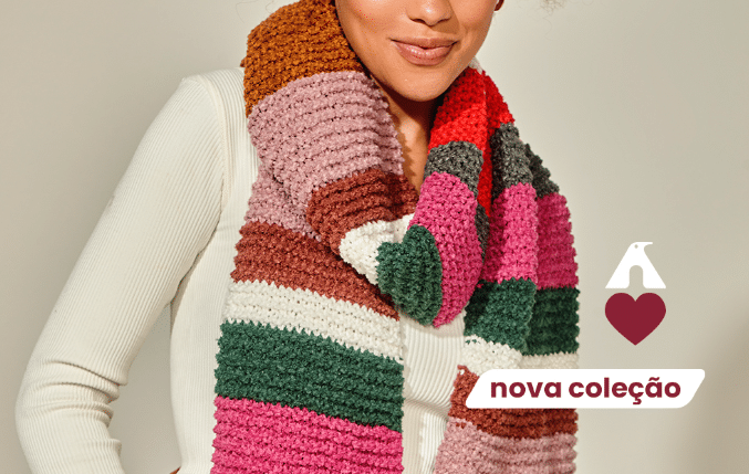 Cachecol de tricô Colorido para arrasar nesse inverno!