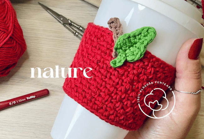 Porta copos com fio NATURE: Um mimo de crochê para sua mãe!