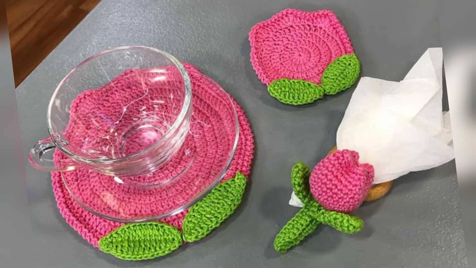 Porta Guardanapos Tulipa em Amigurumi para o DIA DAS MÃES!