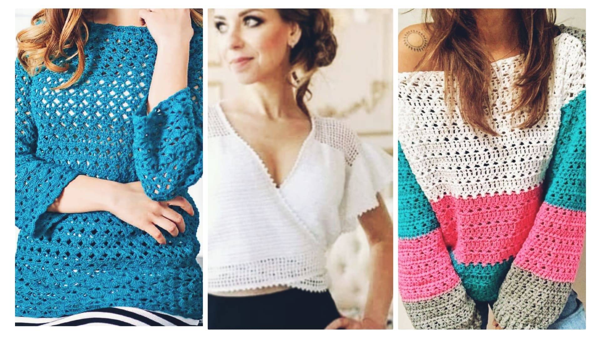 31 Blusas de Crochê  Moderna: Gráficos dos Pontos
