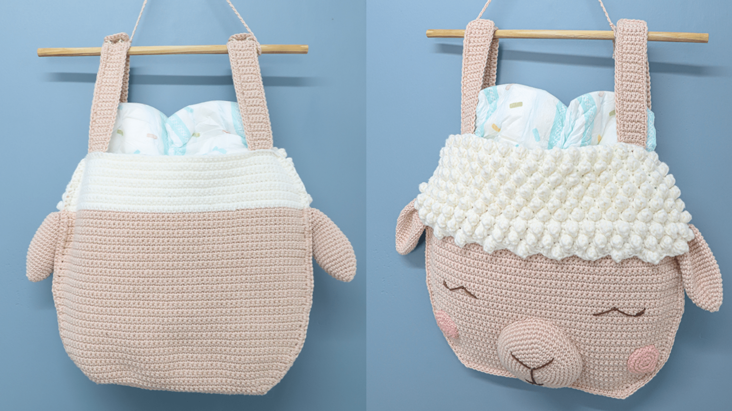 Fofíssimo Porta Fraldas de Crochê feito com fio Amigurumi
