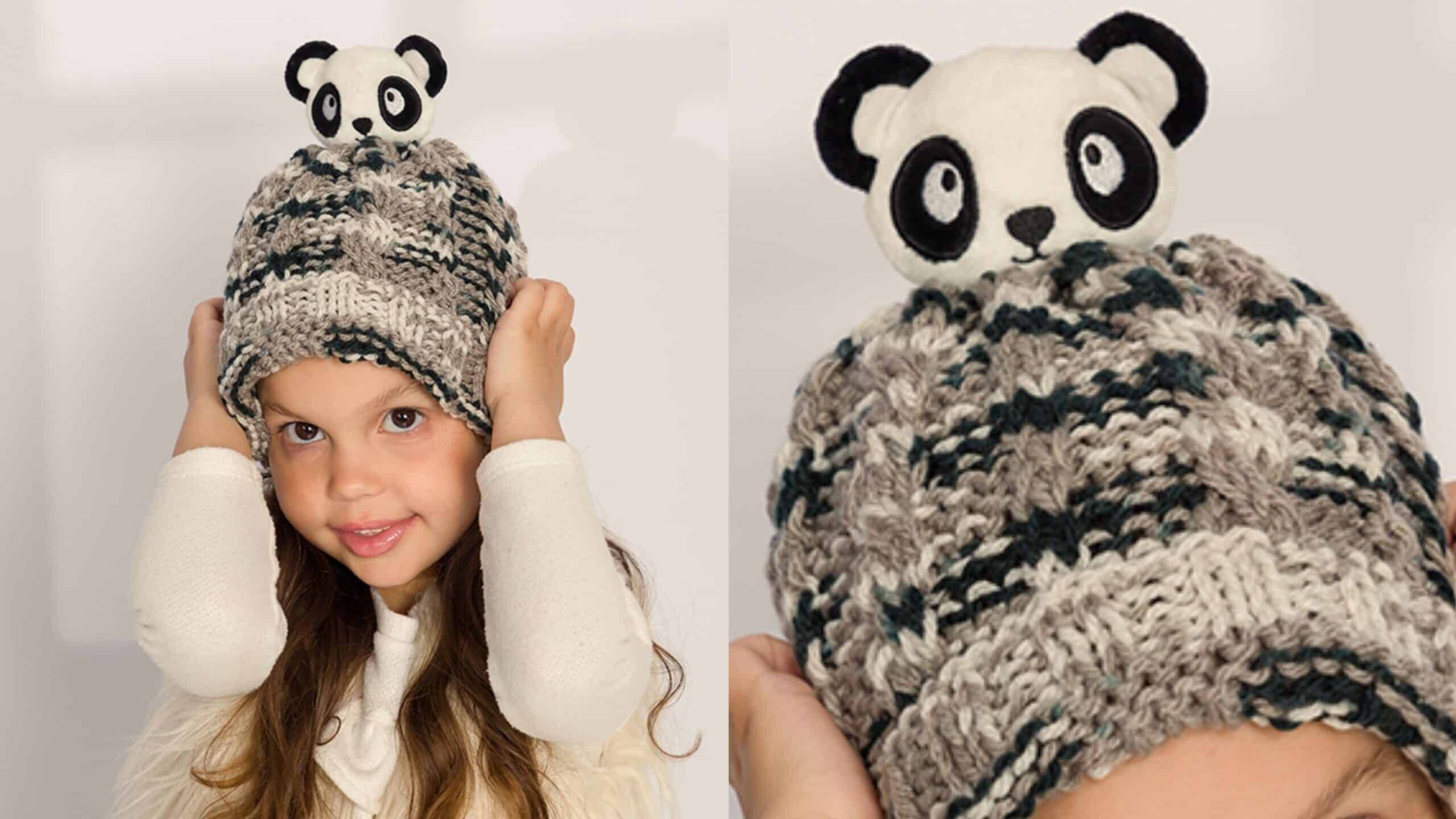 Faça o fofíssimo gorro de tricô Panda