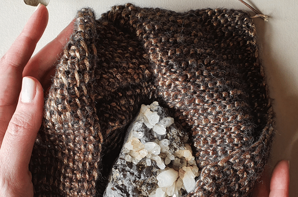 Gola em crochê tunisiano – Feita com LINA