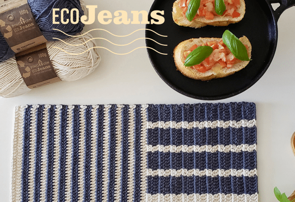 Jogo Americano de Crochê  – Fio conduzido com Eco Jeans