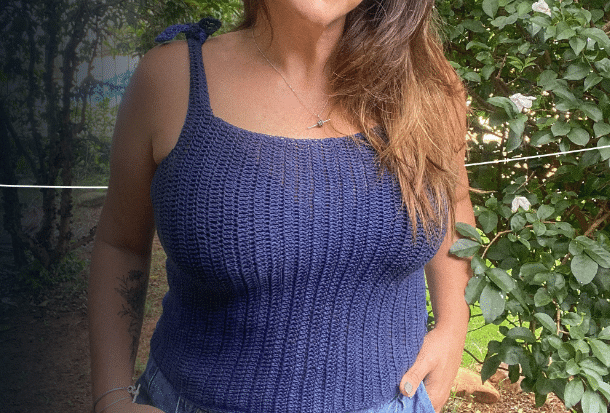 Regata de Crochê Perfeita feita com Bella Fashion